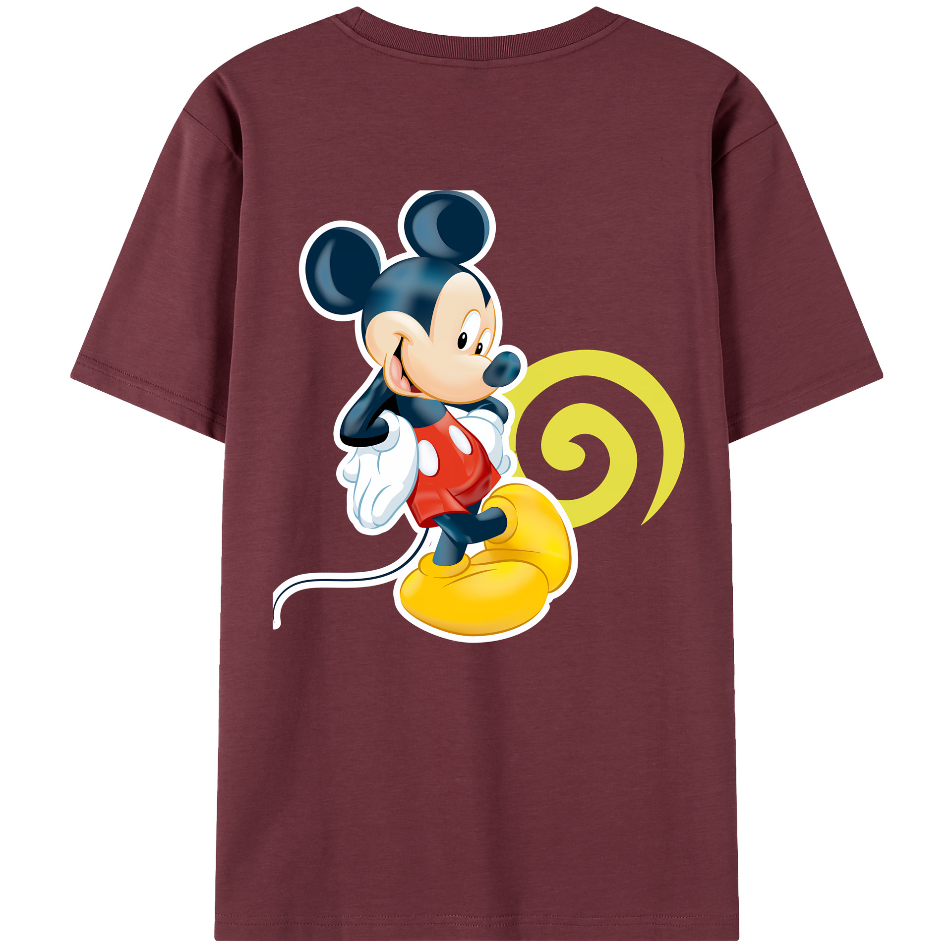 （画像用） ミッキーマウス Mickey Mouse 綿100％半袖Tシャツ（背面プリント）
